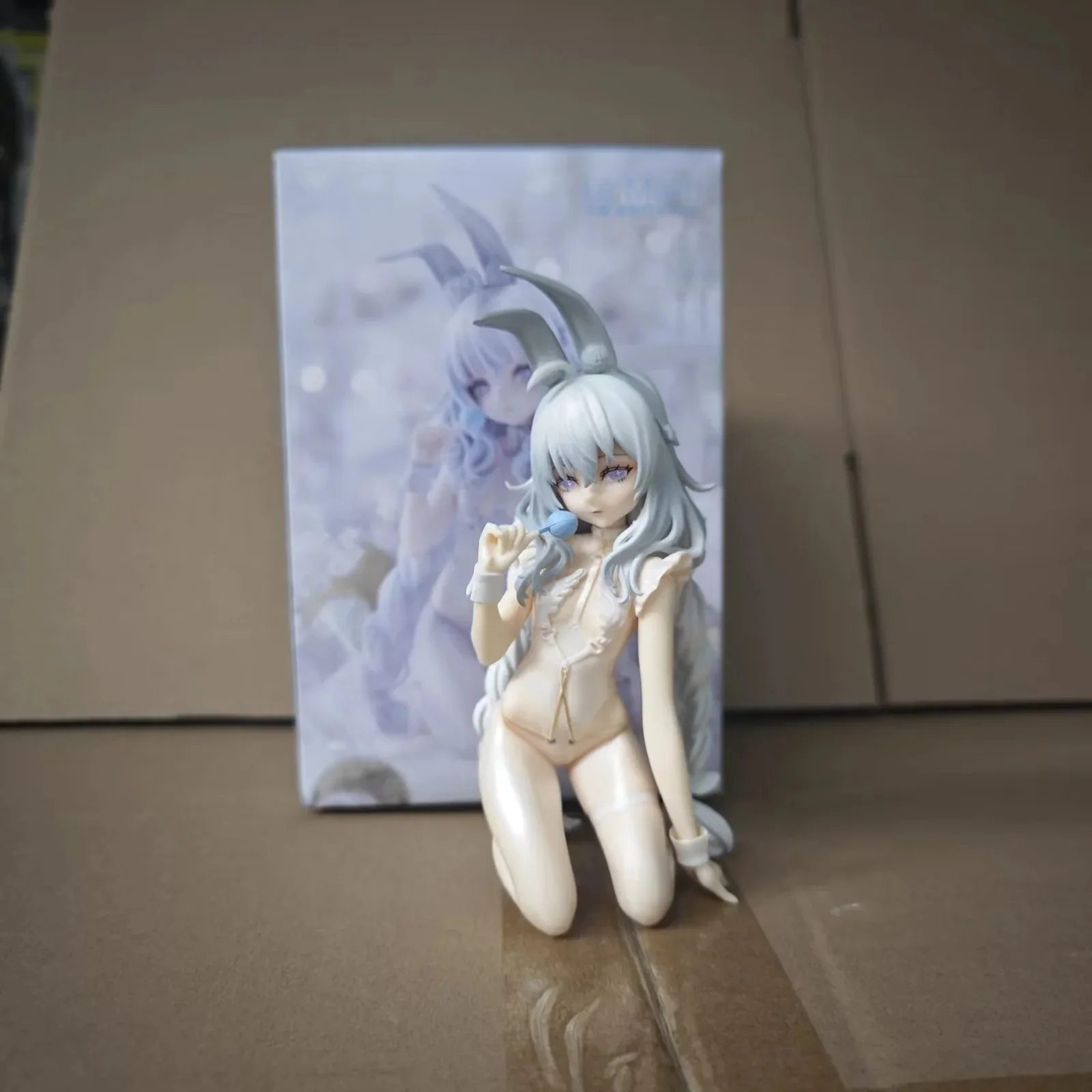 Low price wholesale hentai sexy gril anime Azur Lane Lazy White Rabbit Kneeling Evil Bunny Girl action figure