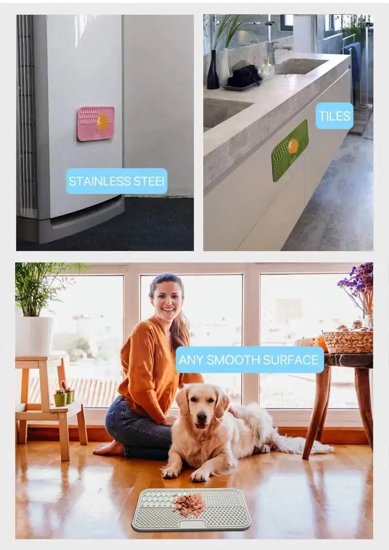 Factory Wholesale Custom Logo Pet Bath Peanut Butter Lick Pad Silicone Pet Dog Lick Mat With Suction Cups