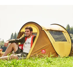 Kommot Pop Up Tent for Camping 3/4 Person Easy Setup Beach Tent Ventilated Mesh Windows Waterproof Sun Shelter