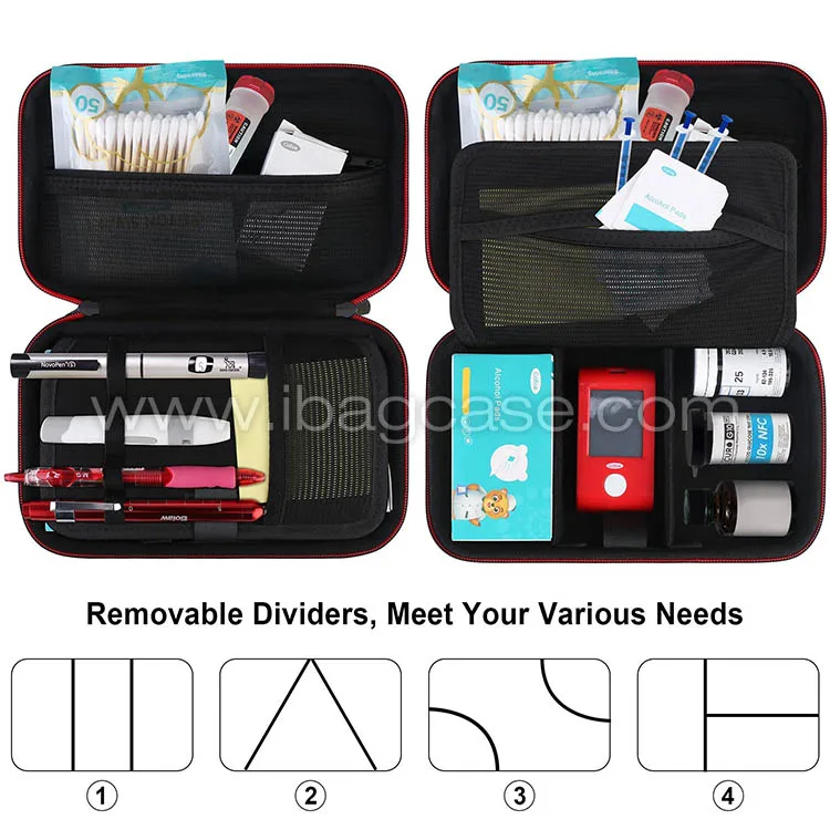 OEM Custom EVA Shell Travel Glucose Meter Storage Case for Diabetic Testing Kit