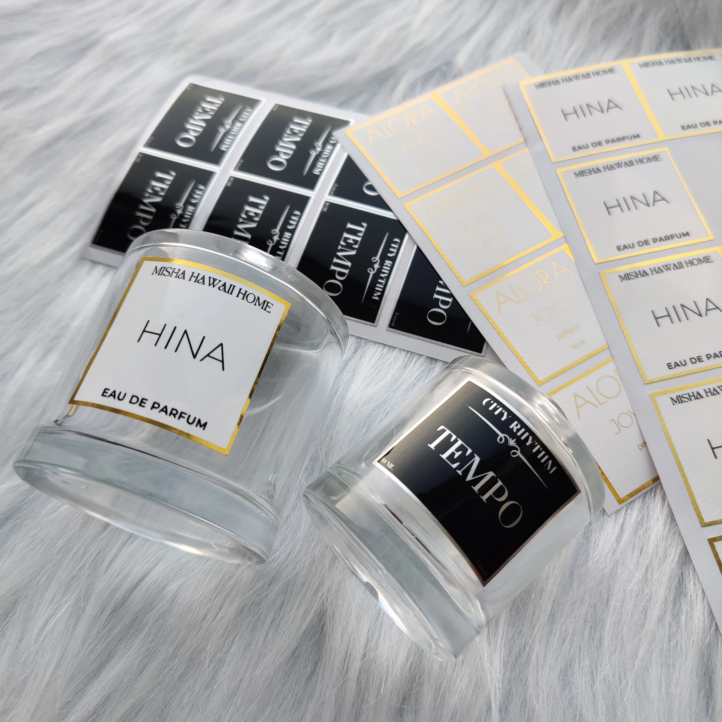 Custom logo sticker Waterproof Private Candles Label Matte Gold Foil Sticker printing vinyl transfer for candle jars