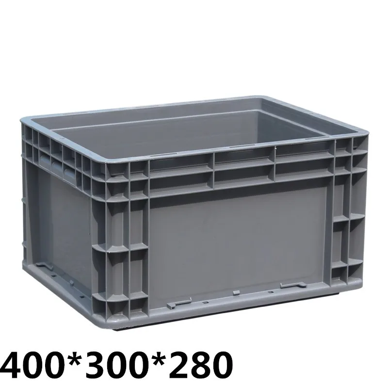 400*300*280 grey stackable plastic storage crates for moving packing logistics storage box