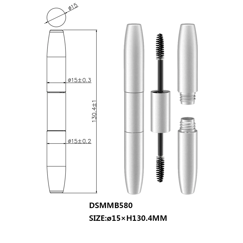 Custom wholesale Double eyelash tube brush colour gloss double Mascara Tubes eyelash wand tube container pink