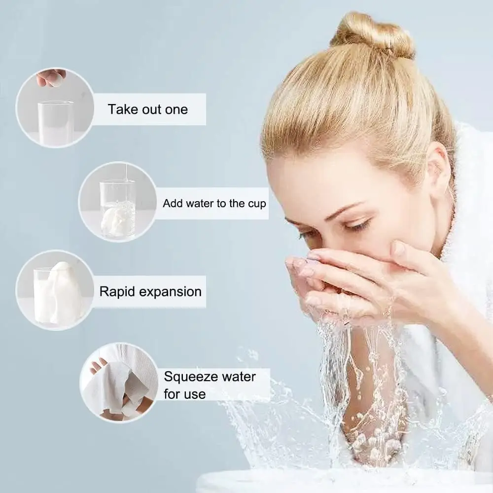 Magic Tablet Tissue Compressed Towel Tablet Compressed Napkin Disposable Towel Compressed Tissues 500 Pieces/ Pack Eco Viscose