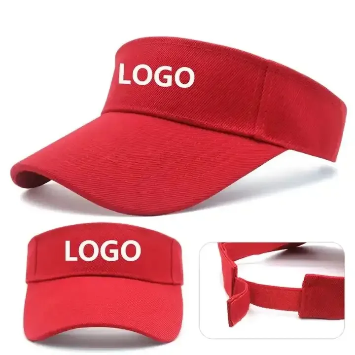 Custom Logo Sun Visor Hat Embroidery Print Empty Top Golf Visor Cap viceras deportiva para el sol viseira sunvisor