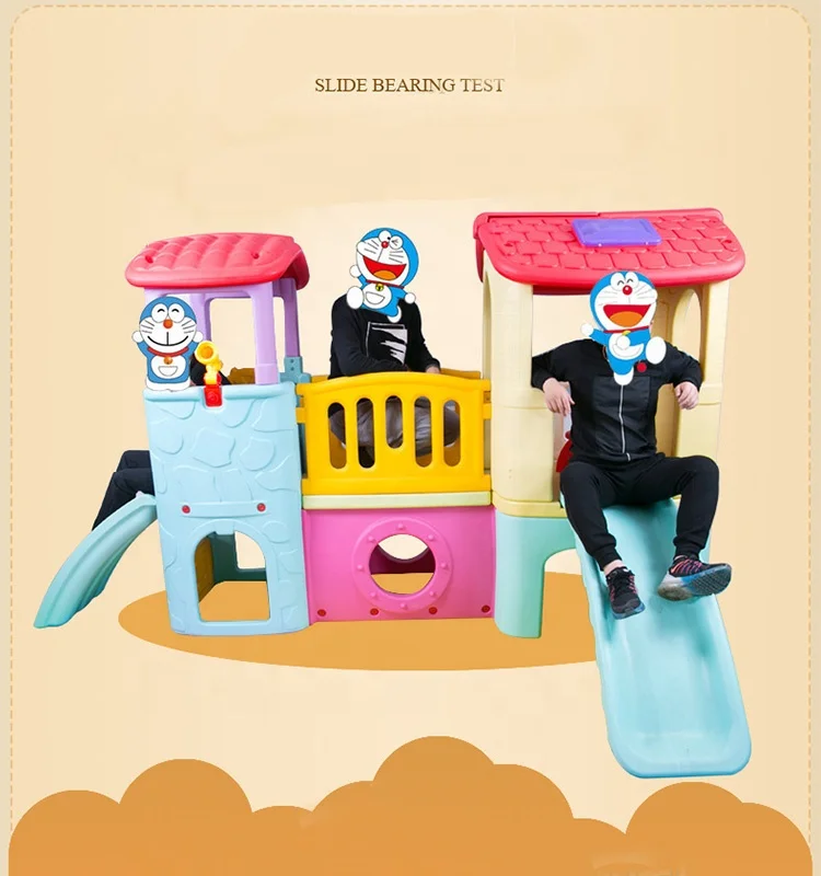 popular multi-colour for choice climbing and sliding children plastic play house with slide