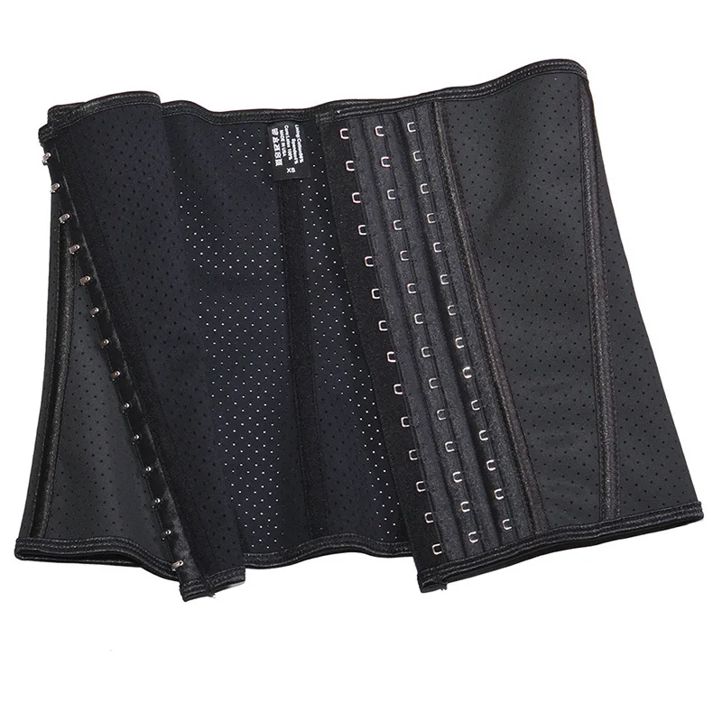 9 steel rib breathable mesh rubber seal professional fitness waist support adjustable sports girdle