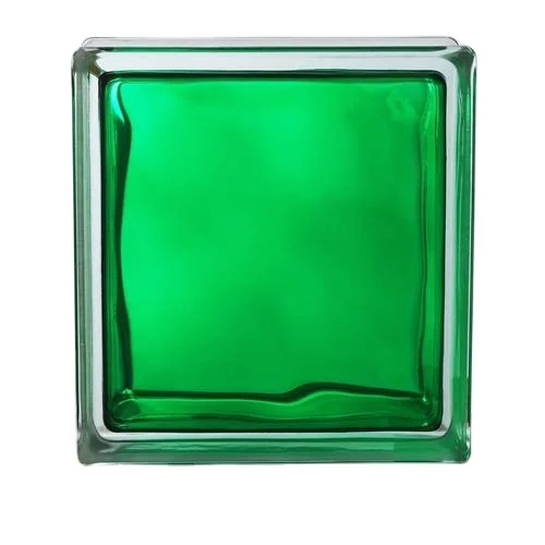 190*190*80mm Green Indoor Outdoor Decoration Hollow Glass Block For Decoration