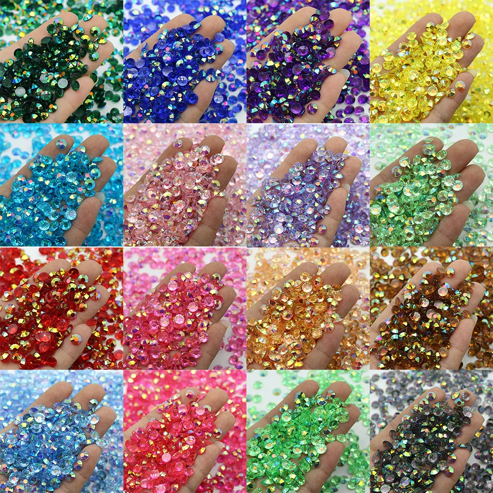 XULIN New Color 2mm 3mm 4mm 5mm 6mm Transparent Bottom Jelly AB Resin Rhinestone