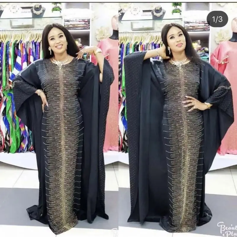 African Dresses for Women Muslim Fashion Abayas Boubou Dashiki Traditional Africa Clothes Ankara Outfit Evening Gown and Headtie