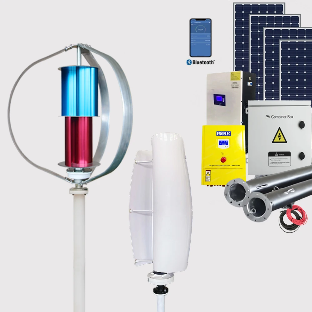 RX 5Kw 10kw Vertical Axis Windmill 24V 48V 96V Wind Turbine Permanent Maglev Generator With Mppt Charge Controller