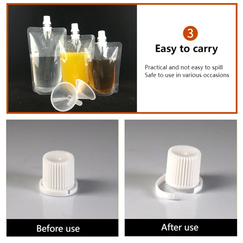 Light-proof Liquid Beverage Drinking Water Package Milk Suction Nozzle Bag with Small Nozzle