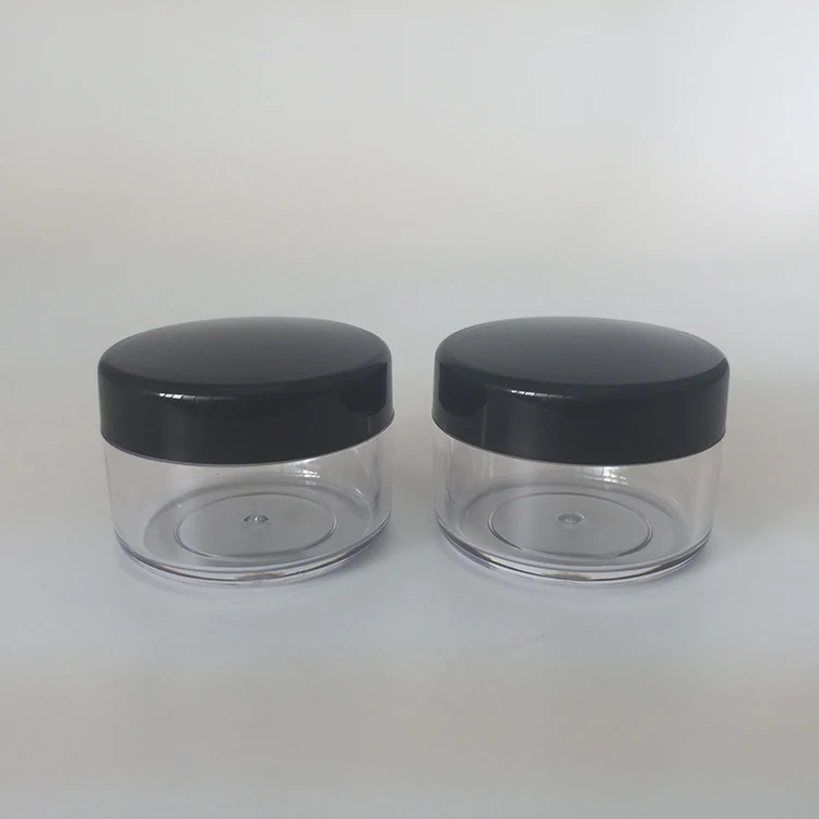 E-commerce hot selling plastic PS 15g / 15ml clear jar pot container for cosmetics glitters, 0.5oz cosmetic cream dispenser jar