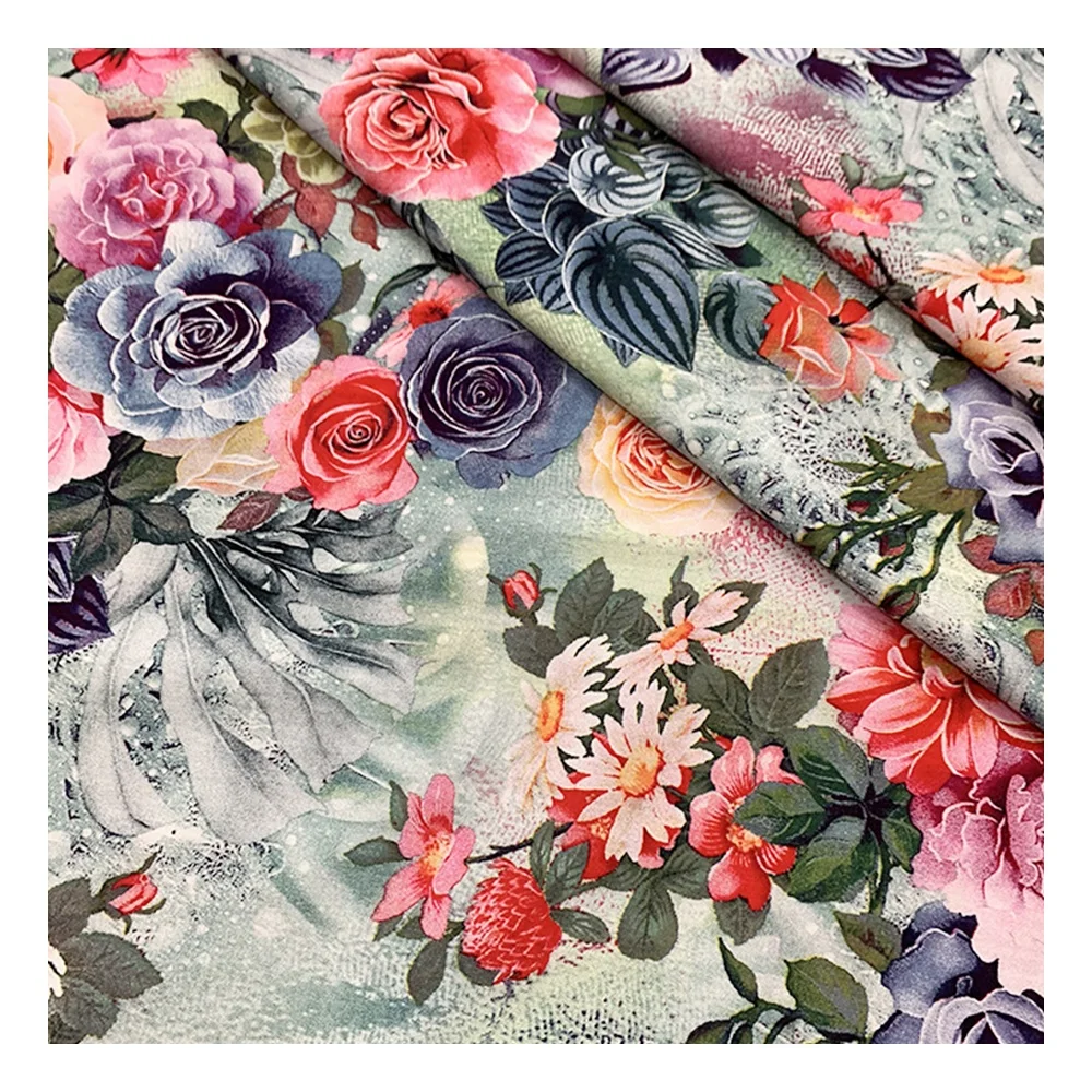 30s Sunflower digital Print Plain Weave 100% spun Rayon Viscose Fabric for Sleepwear