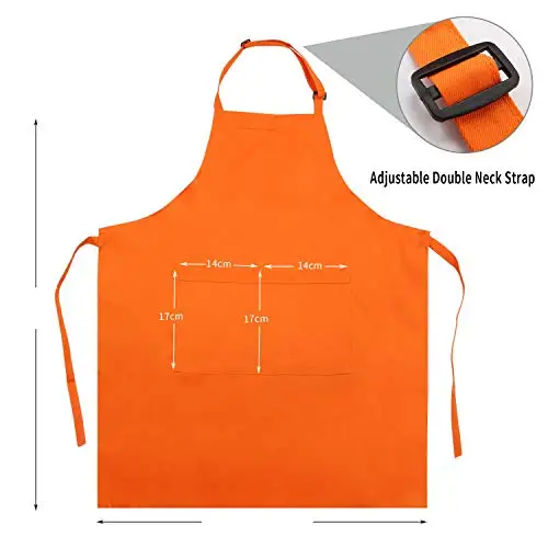 Wholesale Custom Logo Waterproof Restaurants Cotton Polyester Man Woman Black Blank Bib Kitchen Chef Cooking Aprons