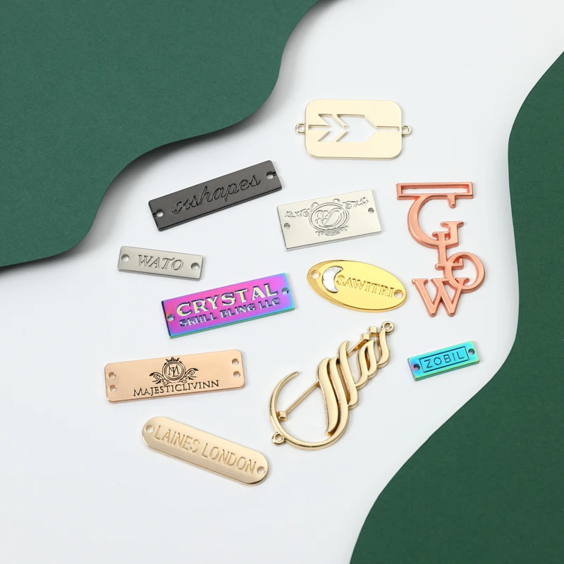 Metal Logo Label Clothing Metal Plate Logo Sew Clothing Label Personalized Metal Labels for Clothes or Bags