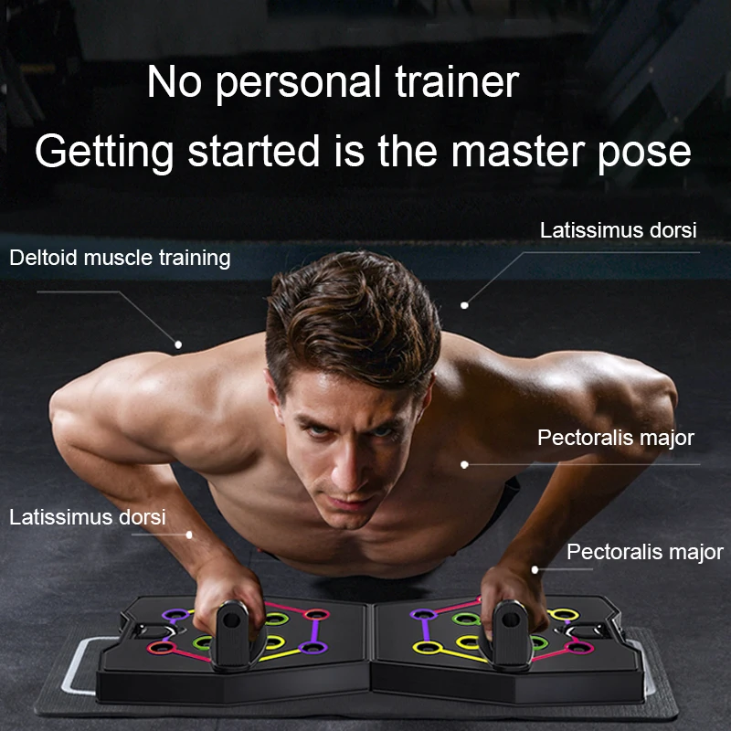 Folding Push-Ups Stands Board Portable Fitness Workout Exercise Equipment 9 in 1 pushup Board