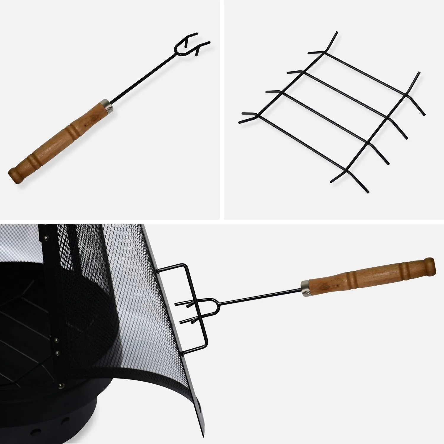 YOHO Hot Sale Fireplace With Chimeneas For Outdoor Patio Garden Steel Chimneys With Log Grate