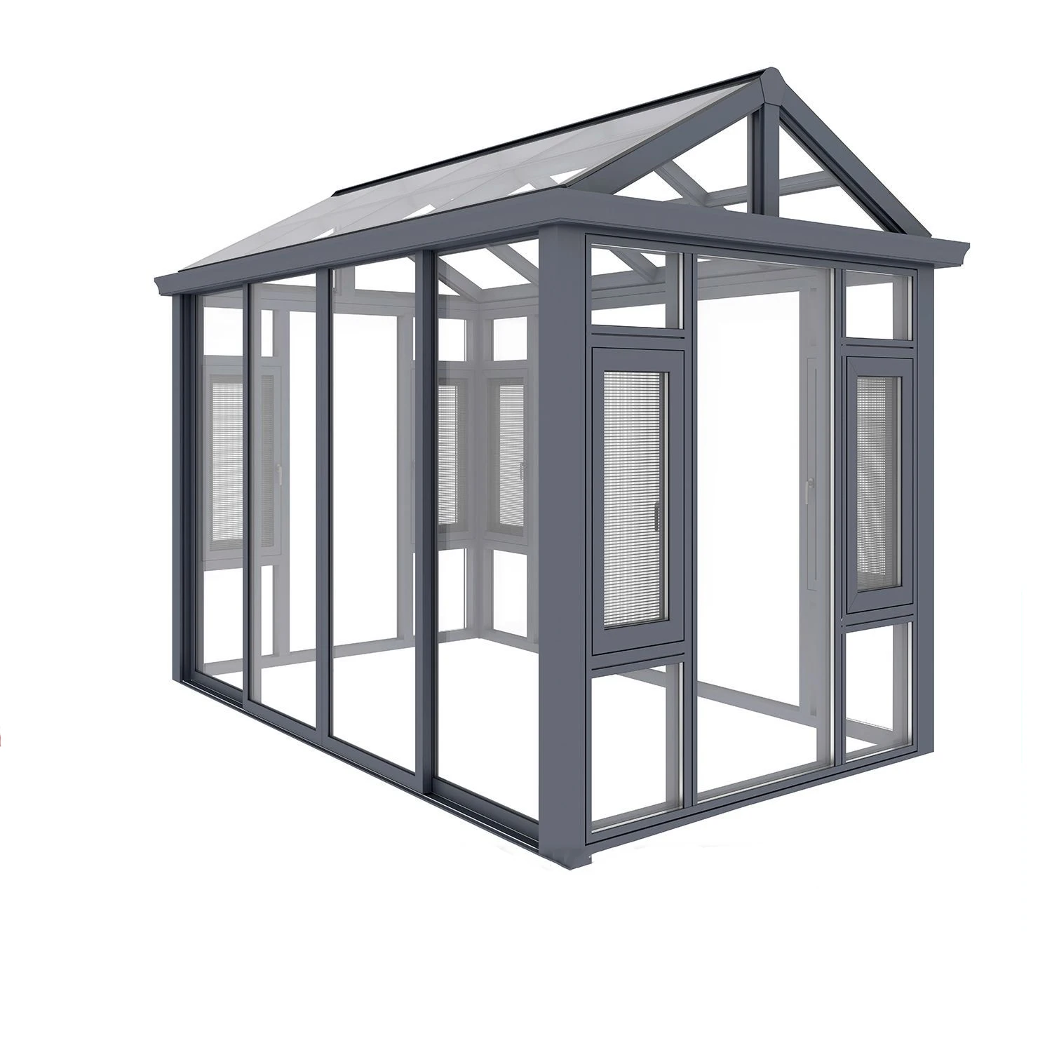 design China wholesale double glass greenhouse solarium aluminium sunroom garden veranda sunrooms glass houses Glass Roof