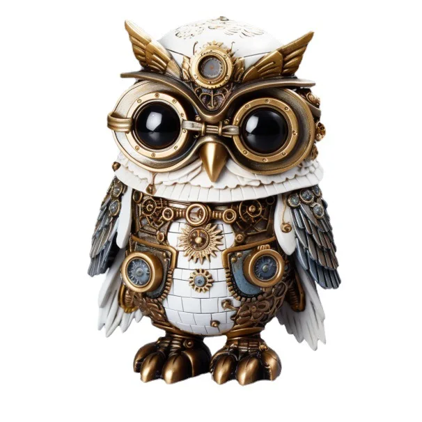 2023 New Steampunk Owl Resin crafts display home decor Halloween decorations
