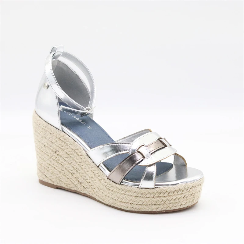 wholesale customized jute outsoles wedge shoes espadrilles sexy low heel wedge shoes pu women shoes sandals ladies