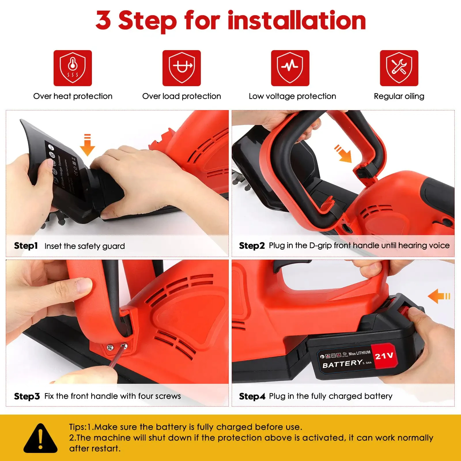 High Efficiency Brushless Electric Pruner Battery Pruning Scissors Rechargeable Grass Cutter Hand Tools Garden Hedge Trimmer