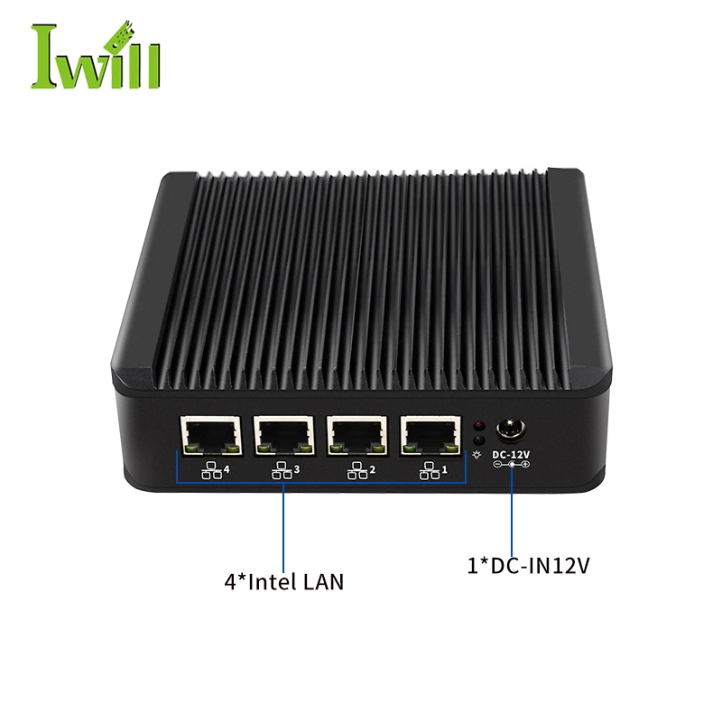 Совместимый linux мини-ПК в теле j4125 pfsense безвентиляторный мини-брандмауэр ПК сетевой сервер с 4 Lan-портом