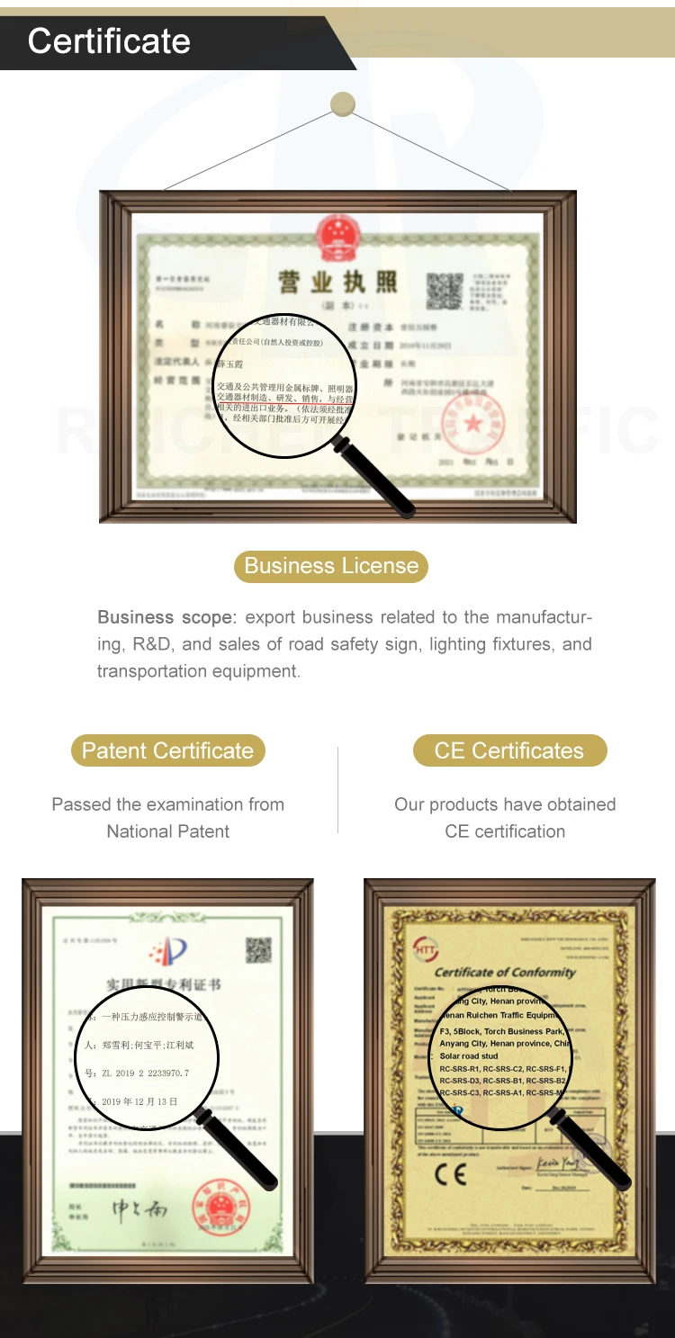 circular two directions solar powered leveled road stud reflector pavement marker