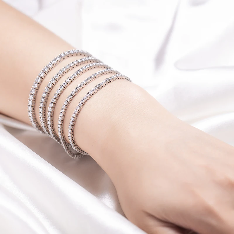 MiShang Jewelry 9k 10k 14k 18kGold Tennis Chain Lab Grown Diamond Tennis Bracelet