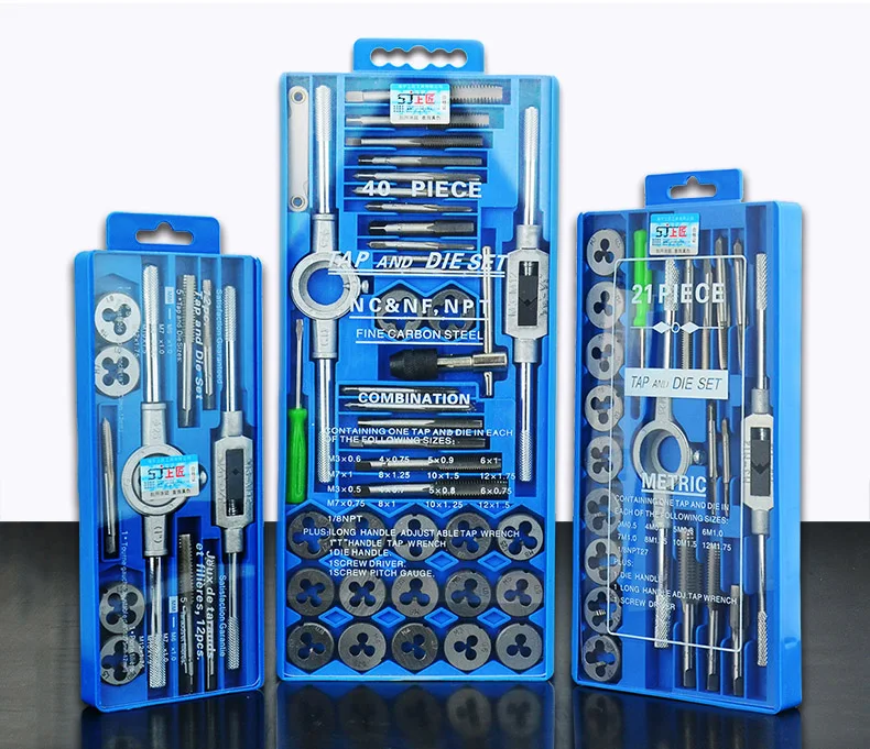 40 piece set tap die set small shelf tap die set hand tapping tool 40PC metric