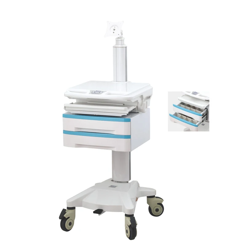 Height Adjustable Mobile Medical Laptop Cart Tablet  Hospital trolley for dental clinic