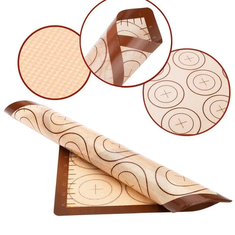 2 Pack Non-Stick Silicone Baking Mat Set Heat Resistant Cookie Sheets for Baking and Rolling Kneading Cooking Pastry Tools