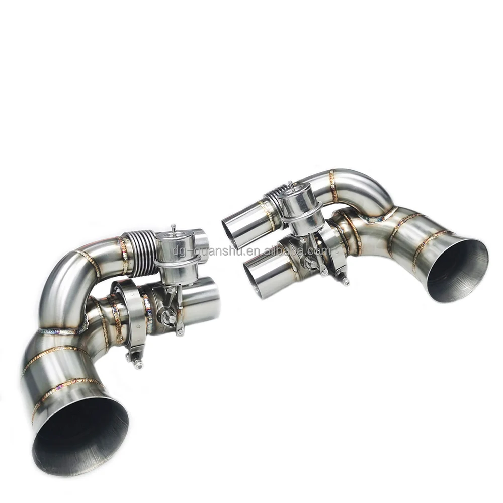 Side Muffler Bypass Pipe For Porsche 911 991 991.1 991.2 GT3 GT3 RS Stainless Valve Version