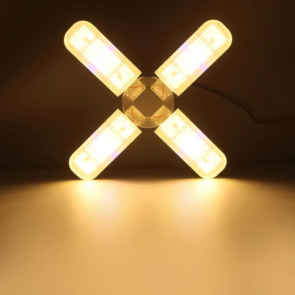 Sinjia brand new foldable 200W E27 warm light four leaf led grow light lamp holder and timing power line optional