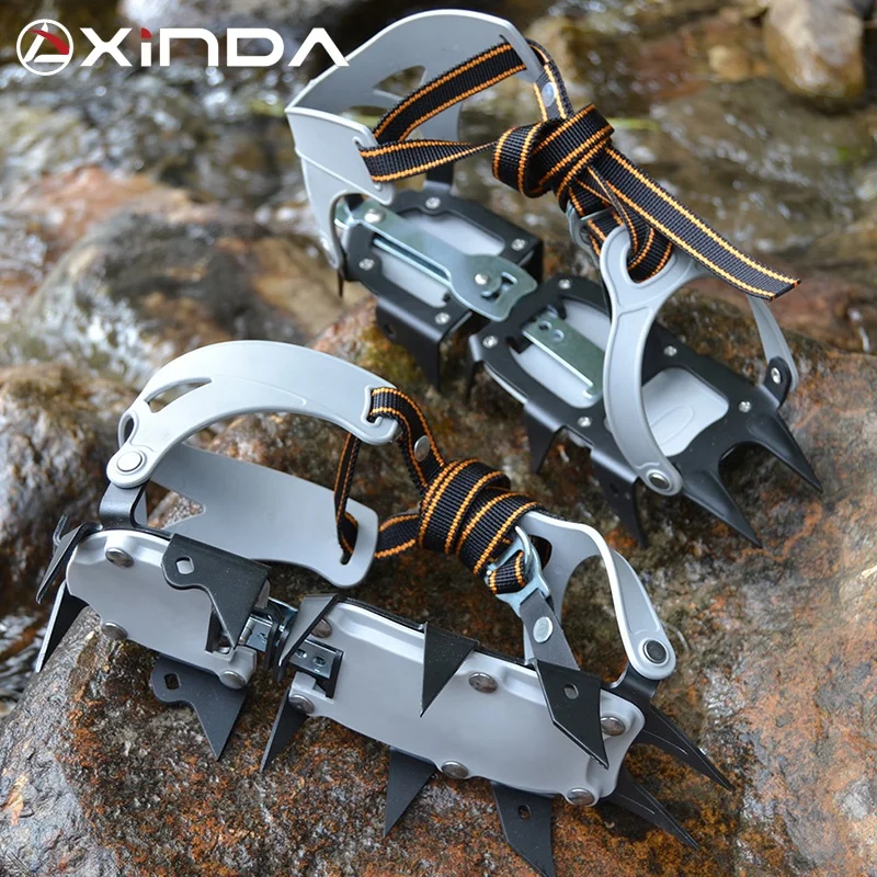 XINDA  steel 12 teeth ice climbing crampons for high mountains 6km maximum