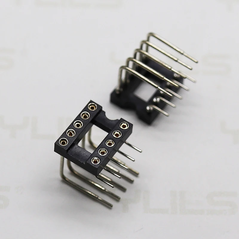 spacing 2.54mm positions 01-40Pins machined pin female header connectors straight clip gold sleeve Round pin header connectors