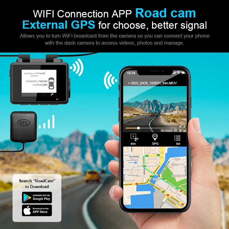 OEM SONY IMX415 High Definition 3840x2160p 4k Dash Camera With GPS External APP Control Car DVR