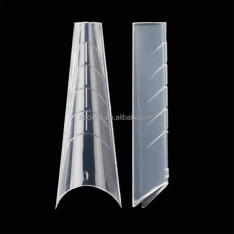 Wholesale Private Label Half Cover Dual System False Nail Tips Form Coffin Arch Shape 3D DIY Nail Tips Extension