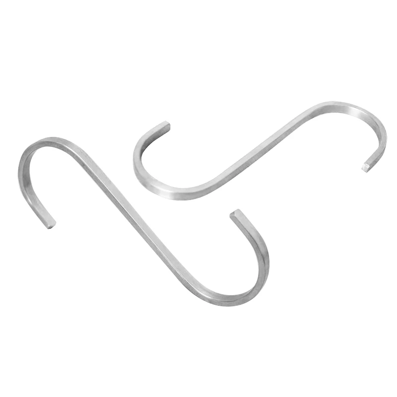 Customized Hardware Metal Hanger 304 stainless steel Flat S Hook for Industrial Application