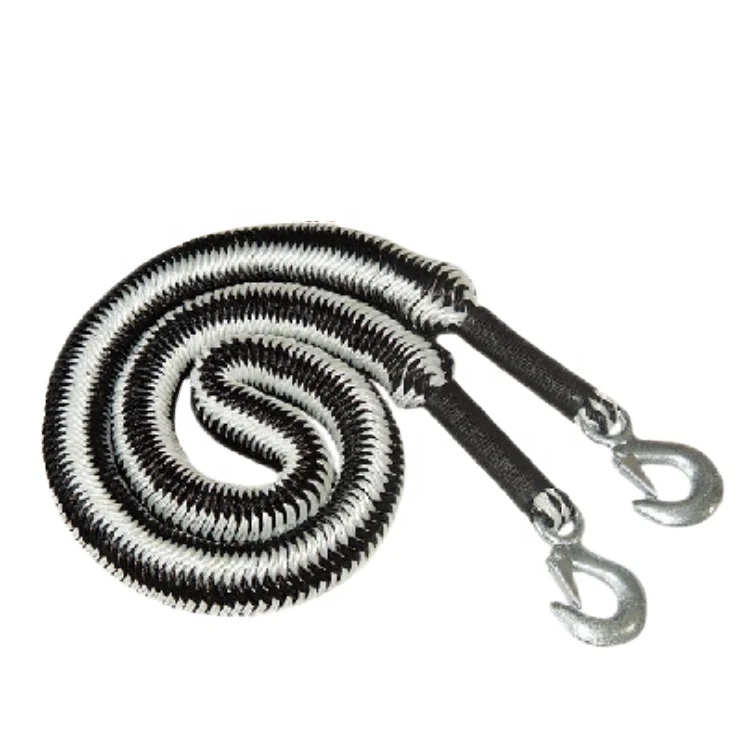 2000kg 4M Emergency heavy duty car tow strap stretch towing rope with hooks