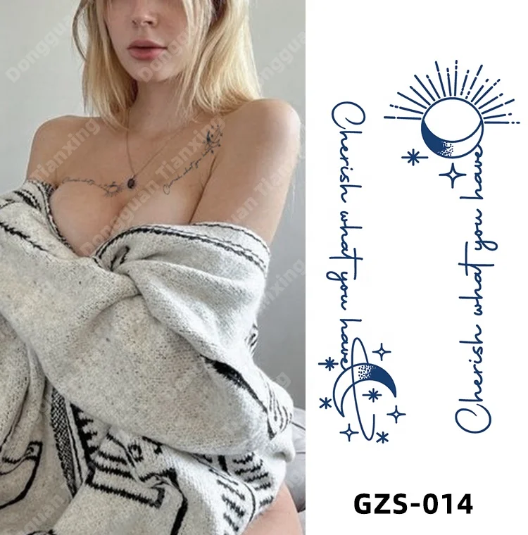 Manufacturer buy custom Waterproof Tattoo Stickers Water Transfer Temporary Language Design Semi Permanent Tattoo for women