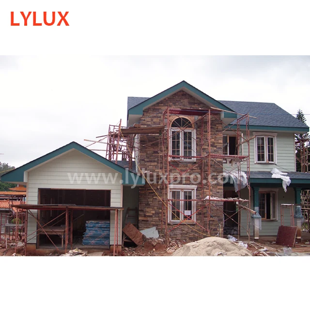 200m2 2 storeys steel house prefab luxury villa, 4 bedroom American style villa, with 1 garage