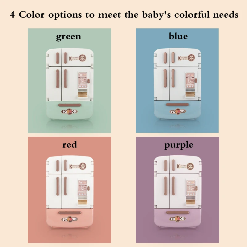 Play house kitchen simulation refrigerator toy accessories simulation suit with light sound fake ice pretend game equipment