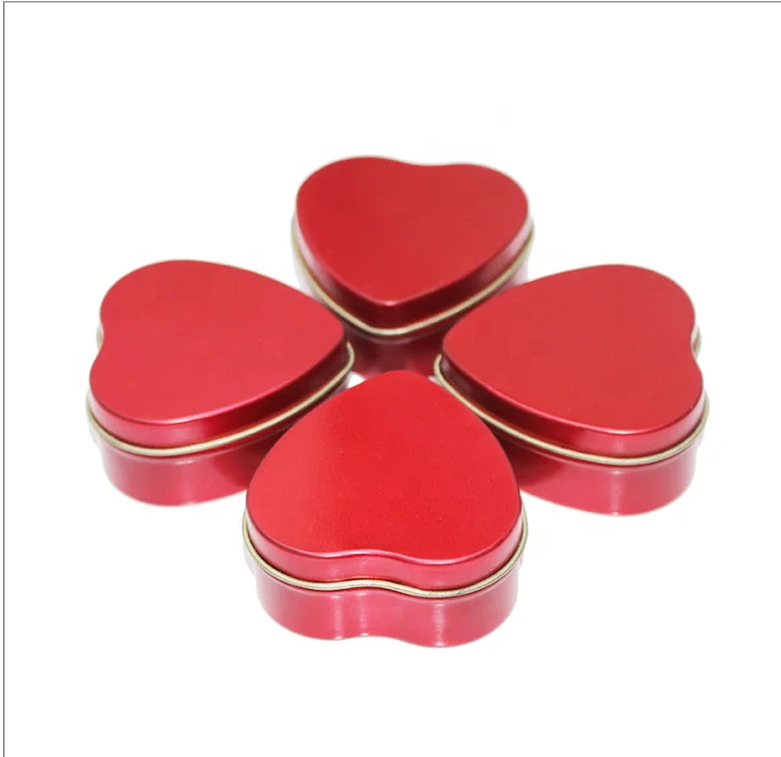 Heart shape candle tins with clear PVC window top lids clear window mint tin heart shape