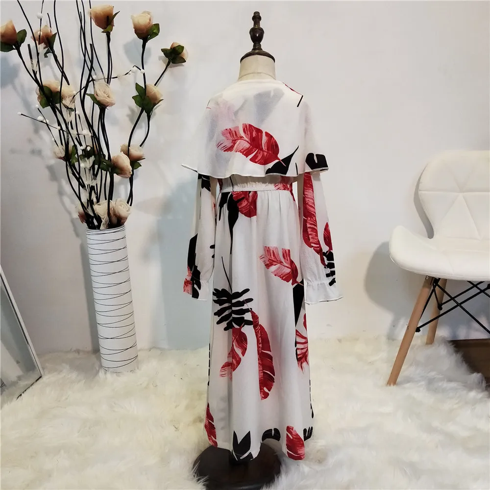 2021 Latest  Busana Muslim  Robe Abaya Dubai Satin Dress Islamic Clothing Kids Abayas Girls Muslim Children