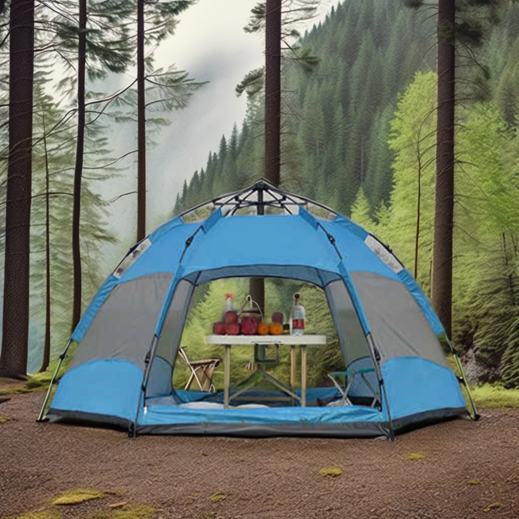 Single-Layer Automatic Pop-up Tent for 2-4 Persons Waterproof Aluminum Camping Tent for Family Travel Hiking Economically Priced