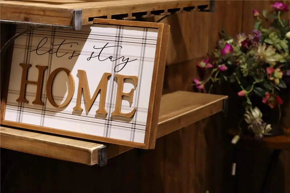 Word Rustic Wooden Farmhouse Wall  Home Wood Framed Family Sign