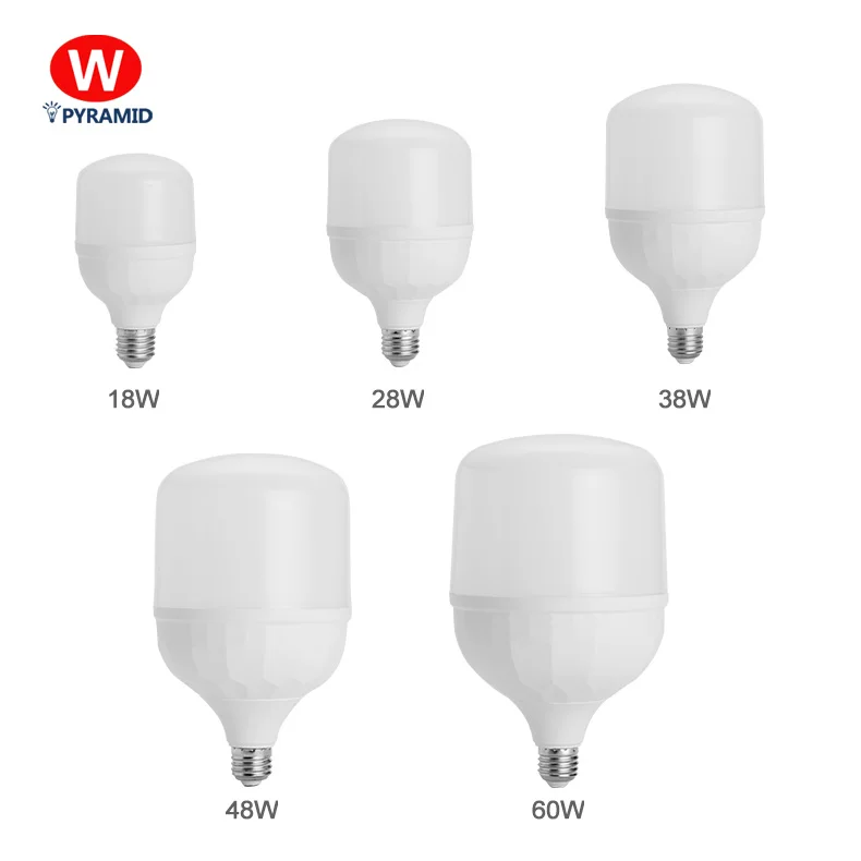 9W 15W 20W 28W 38W 48W 58W 68W T Shape LED Bulb Light Aluminum High Power Lamp E27 B22 6500K