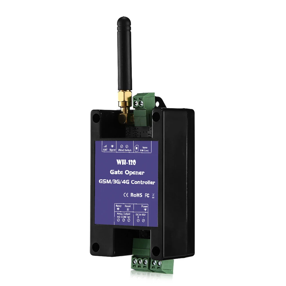 GSM 4G Relay Switch Remote Access Controller Automatic Gate Opener Control by free phone call WH-120