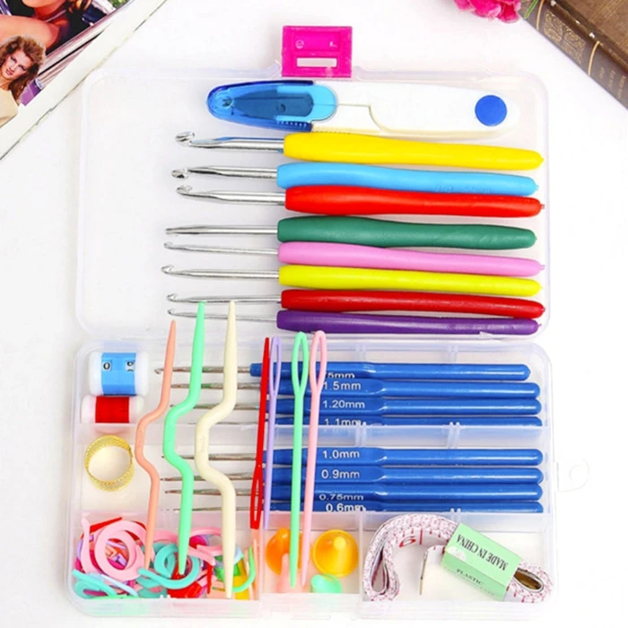 Hot Sales Mixed Metal Hook Crochet Template Knitting Tool Band Kids DIY Crafts